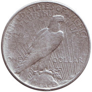 Монета 1 доллар. 1925 год, США. (Без отметки монетного двора) Доллар мира.