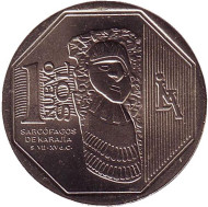 Монета 1 соль. 2010 год, Перу. Саркофаги Карахиа. Монета 1 соль. 2010 год, Перу. Саркофаги Карахиа.