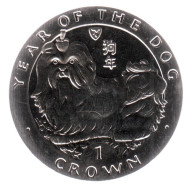 Монета 1 крона, 1994 год, Остров Мэн. Год собаки. Лунный календарь. Монета 1 крона, 1994 год, Остров Мэн. Год собаки. Лунный календарь.