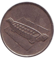 Монета 10 сен. 1989 год, Малайзия. Манкала. Монета 10 сен. 1989 год, Малайзия. Манкала.