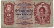 Банкнота 50 пенге. 1932 год, Венгрия. Банкнота 50 пенге. 1932 год, Венгрия.