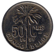 Монета 50 сантимов. 1925 год, Бельгийское Конго. (Des Belges) Монета 50 сантимов. 1925 год, Бельгийское Конго. (Des Belges)
