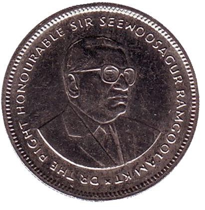 Монета 20 центов. 1995 год, Маврикий. Монета 20 центов. 1995 год, Маврикий.