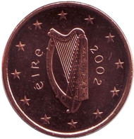 Монета 1 цент. 2002 год, Ирландия. Монета 1 цент. 2002 год, Ирландия.