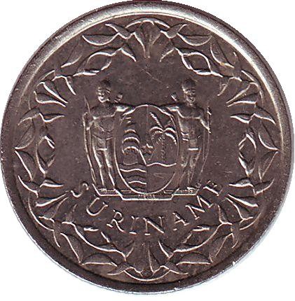 Монета 25 центов. 1979 год, Суринам. Монета 25 центов. 1979 год, Суринам.