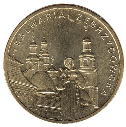 Монета 2 злотых, 2010 год, Польша. Кальваря-Зебжидовская.