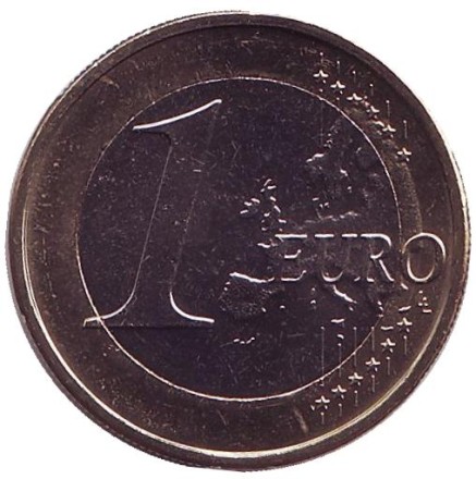 Монета 1 евро. 2014 год, Кипр. Монета 1 евро. 2014 год, Кипр.