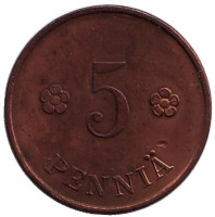 Монета 5 пенни. 1918 год, Финляндия. 