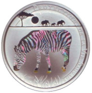 Монета 100 франков. 2011 год, Того. Зебра. Монета 100 франков. 2011 год, Того. Зебра.