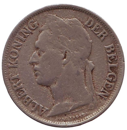 Монета 1 франк. 1924 год, Бельгийское Конго. (Der Belgen) Монета 1 франк. 1924 год, Бельгийское Конго. (Der Belgen)