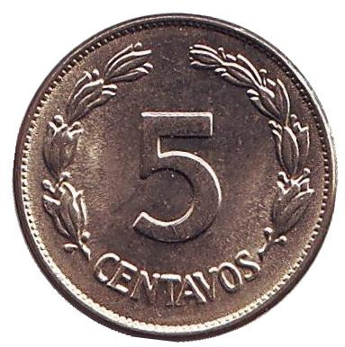 Монета 5 сентаво. 1946 год, Эквадор. aUNC.