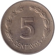 Монета 5 сентаво. 1946 год, Эквадор. Монета 5 сентаво. 1946 год, Эквадор.