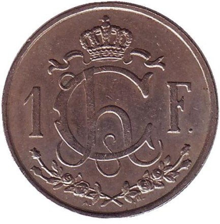 Монета 1 франк. 1947 год, Люксембург. Монета 1 франк. 1947 год, Люксембург.