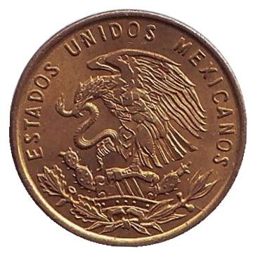 Монета 1 сентаво. 1966 год, Мексика.