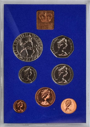 Годовой набор монет Великобритании (7 шт). 1977 год. (Proof).