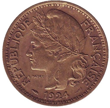Монета 1 франк. 1924 год, Камерун. Монета 1 франк. 1924 год, Камерун.