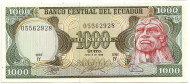 Банкнота 1000 сукре. 1988 год, Эквадор.