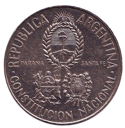 Монета 2 песо. 1994 год, Аргентина. Национальная конституционная конвенция.