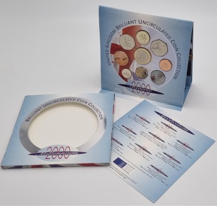 Годовой набор монет Великобритании в буклете 2000 года. (9 шт). Миллениум. Годовой набор монет Великобритании в буклете 2000 года. (9 шт). Миллениум.