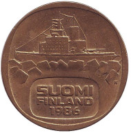 Монета 5 марок, 1986 год, Финляндия. Ледокол Урхо. Монета 5 марок, 1986 год, Финляндия. Ледокол Урхо.
