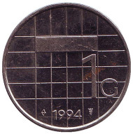 Монета 1 гульден. 1994 год, Нидерланды. Монета 1 гульден. 1994 год, Нидерланды.