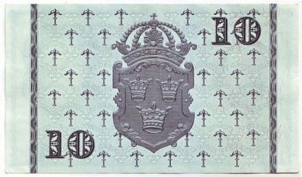 Банкнота 10 крон. 1955 год, Швеция. Тип 2. Банкнота 10 крон. 1955 год, Швеция. Тип 2.