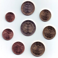 Набор монет евро (8 шт). 2009-11 гг., Словакия. Набор монет евро (8 шт). 2009-11 гг., Словакия.
