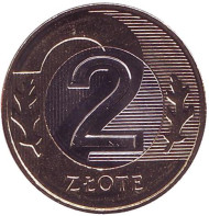 Монета 2 злотых. 2014 год, Польша. Монета 2 злотых. 2014 год, Польша.