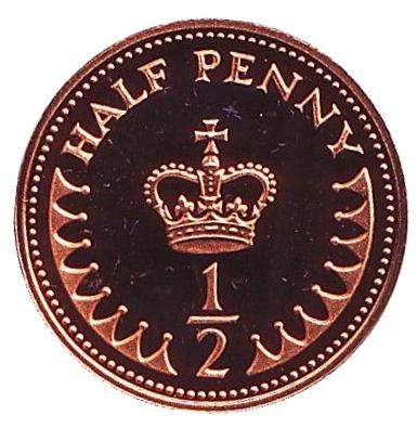 Монета 1/2 пенни. 1982 год, Великобритания. Proof.