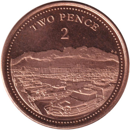 Монета 2 пенса. 2020 год (АА), Гибралтар.