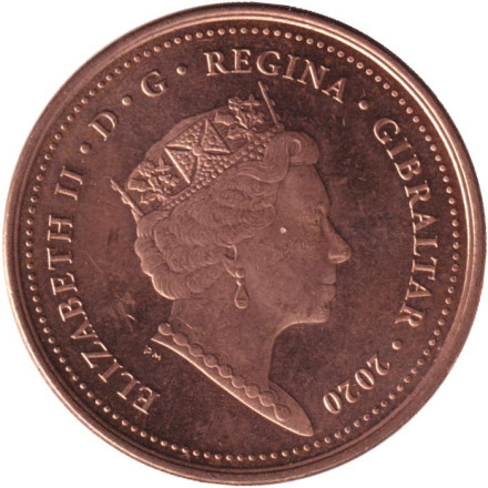 Монета 2 пенса. 2020 год, Гибралтар. Монета 2 пенса. 2020 год, Гибралтар.