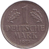 Монета 1 марка. 1975 год (G), ФРГ. Монета 1 марка. 1975 год (G), ФРГ.