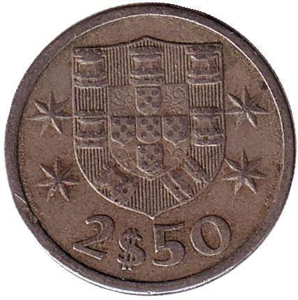 Монета 2,5 эскудо. 1963 год, Португалия.