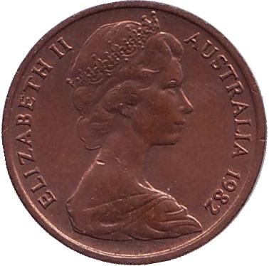 Монета 1 цент, 1982 год, Австралия. Карликовый летучий кускус. Монета 1 цент, 1982 год, Австралия. Карликовый летучий кускус.