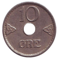 Монета 10 эре. 1937 год, Норвегия. Монета 10 эре. 1937 год, Норвегия.
