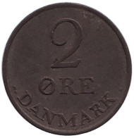 Монета 2 эре. 1961 год, Дания. Монета 2 эре. 1961 год, Дания.