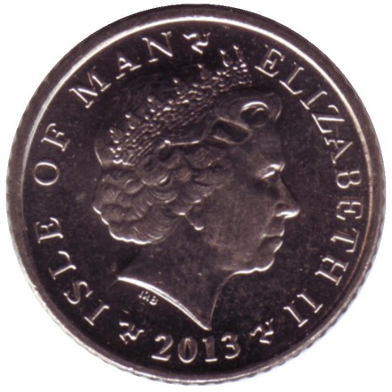 Монета 5 пенсов. 2013 год, Остров Мэн. Защитная башня. Монета 5 пенсов. 2013 год, Остров Мэн. Защитная башня.