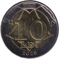 Монета 10 лей. 2025 год, Молдавия.