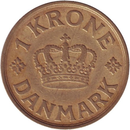 Монета 1 крона. 1935 год, Дания. Монета 1 крона. 1935 год, Дания.