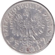 Монета 2 злотых. 1934 год, Польша. Королева Ядвига. Монета 2 злотых. 1934 год, Польша. Королева Ядвига.