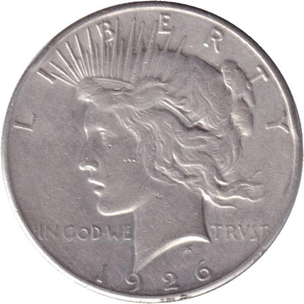 Монета 1 доллар. 1926 год, США. (Отметка монетного двора: "S") Доллар мира.
