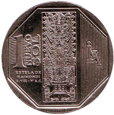 Монета 1 соль. 2010 год, Перу. Стелла Раймонди.