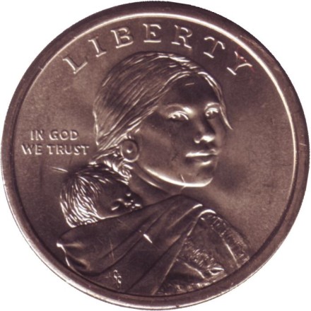 Монета 1 доллар. 2021 год (D), США. Сакагавея. Индейцы в армии США. Серия "Коренные американцы". Монета 1 доллар. 2021 год (D), США. Сакагавея. Индейцы в армии США. Серия "Коренные американцы".