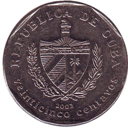 Монета 25 сентаво. 2003 год, Куба. Город-музей Тринидад. Монета 25 сентаво. 2003 год, Куба. Город-музей Тринидад.