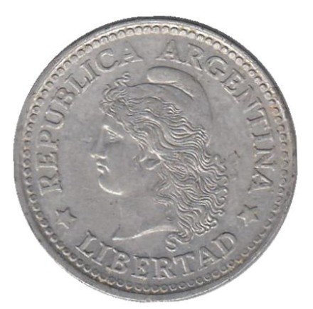 Монета 5 сентаво. 1972 год, Аргентина. Монета 5 сентаво. 1972 год, Аргентина.