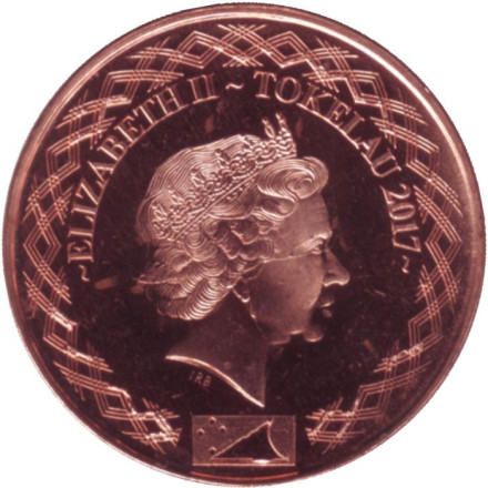 Монета 1 цент. 2017 год, Токелау. Черепаха. Монета 1 цент. 2017 год, Токелау. Черепаха.