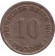Монета 10 пфеннигов. 1903 год (D), Германская империя. Монета 10 пфеннигов. 1903 год (D), Германская империя.