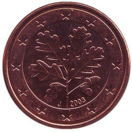 Монета 5 центов. 2003 год (J), Германия. Монета 5 центов. 2003 год (J), Германия.
