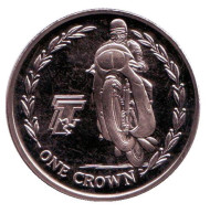 Монета 1 крона. 2005 год, Остров Мэн. Турист Трофи. Монета 1 крона. 2005 год, Остров Мэн. Турист Трофи.