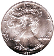 Монета 1 доллар, 1987 год, США. Шагающая свобода.
